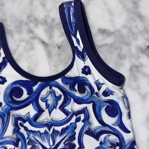 NWOT DOLCE & GABANA BABY MAJOLICA- PRINT ONE PIECE SWIMSUIT 3/6M - Picture 6 of 11